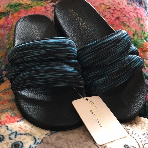 🌸NWT GOLD TOE Size 6 SOFT PADDED FRONT SLIDES - Picture 5 of 8